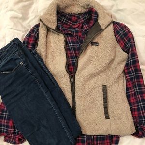 Patagonia vest and flannel shirt (size 6)